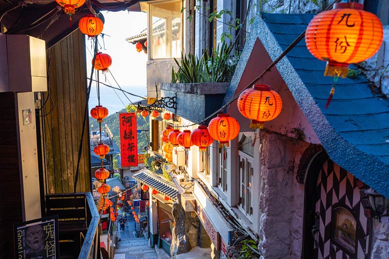 The scenic Old Street of Jiufen The scenic Old Street of Jiufen