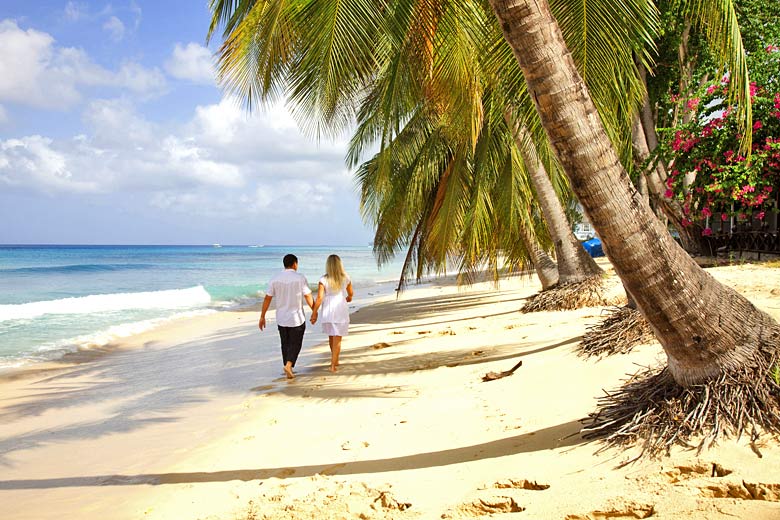 On the beach in Barbados, Caribbean