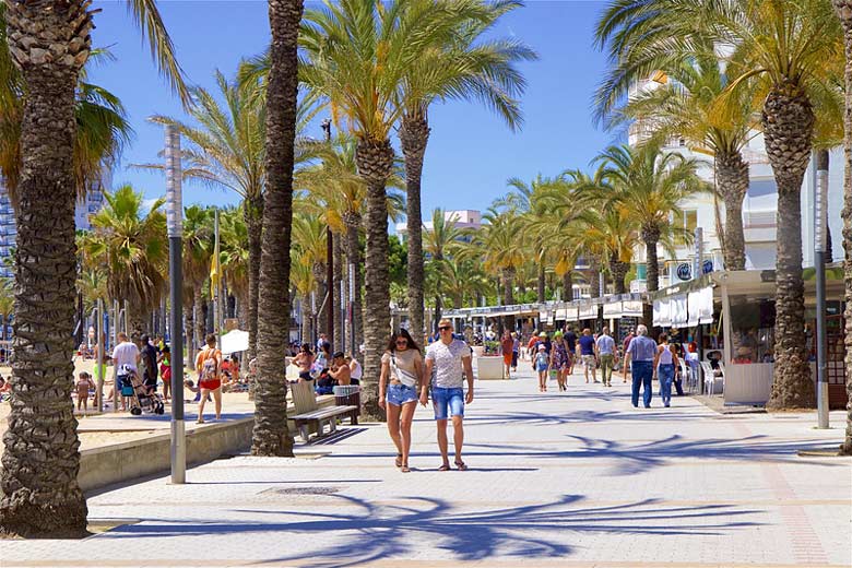 Stroll along Salou's palm tree-lined promenade