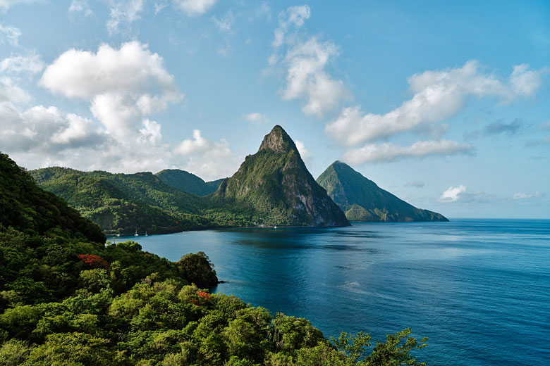 St Lucia's iconic Piton Mountains