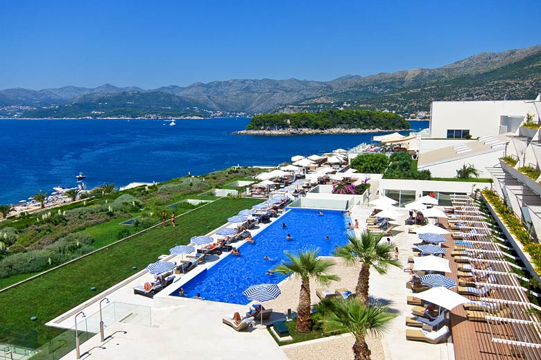 A pool with a view at Valamar Dubrovnik President Hotel