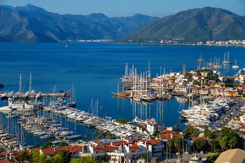 The sheltered bay and port of Marmaris The sheltered bay and port of Marmaris
