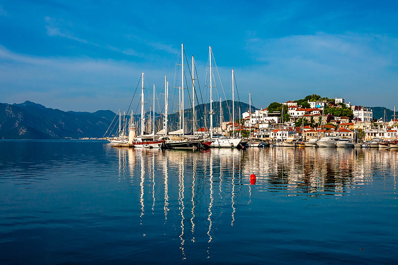 Sail into the port of Marmaris, Turkey