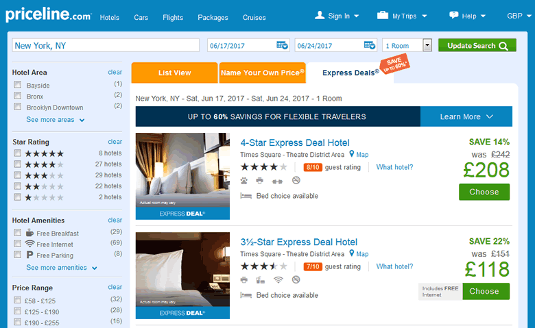 Priceline Express Deals: Hotels in New York Priceline Express Deals: Hotels in New York