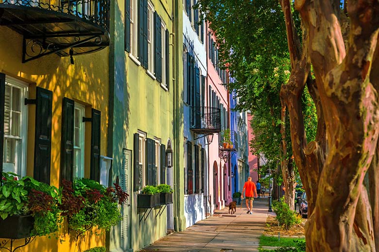 The pretty pastels of Rainbow Row, Charleston, South Carolina © f11photo - Fotolia.com