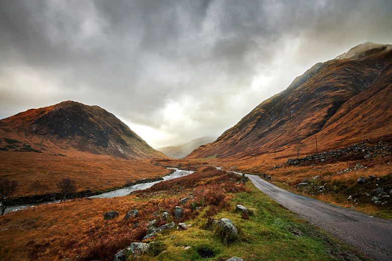 Rainfall in the highlands of Scotland