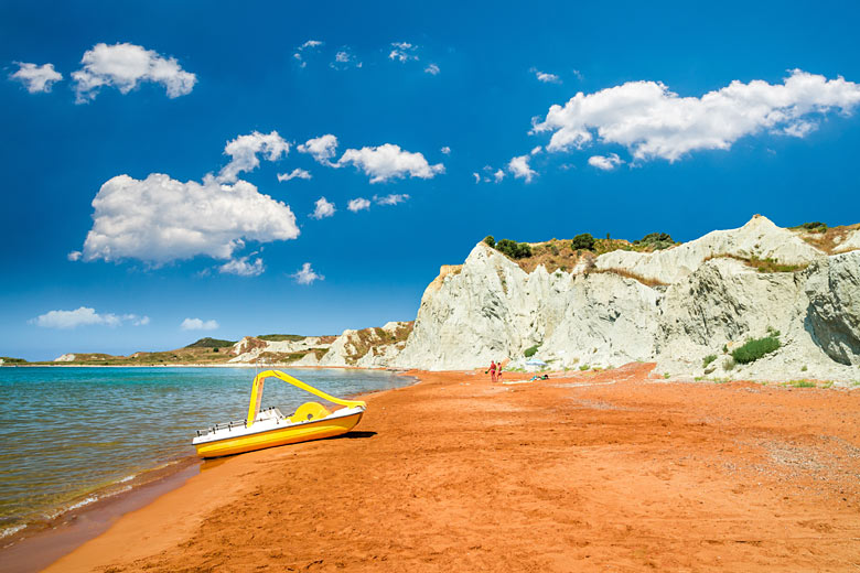 The reddish sand of Xi Beach, Kefalonia © Lucian Bolca - Adobe Stock Image