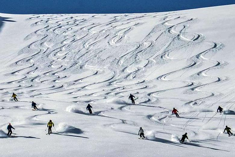 Carving through new powder in Revelstoke