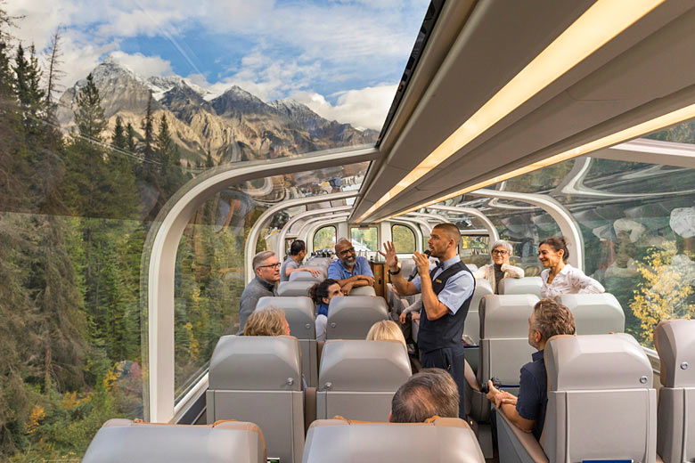 Travel through the Rocky Mountains on the Rocky Mountaineer