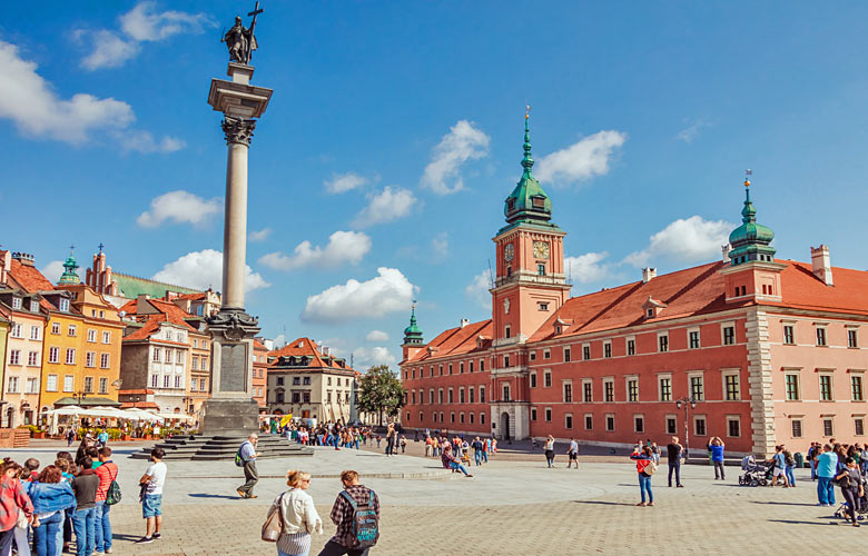 Colourful Royal Castle Square, Warsaw