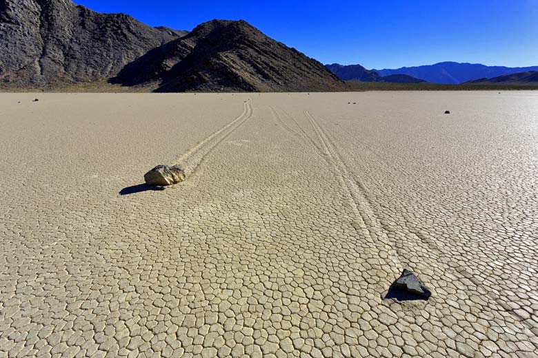 Sailing stones on Racetrack Playa, Death Valley National Park