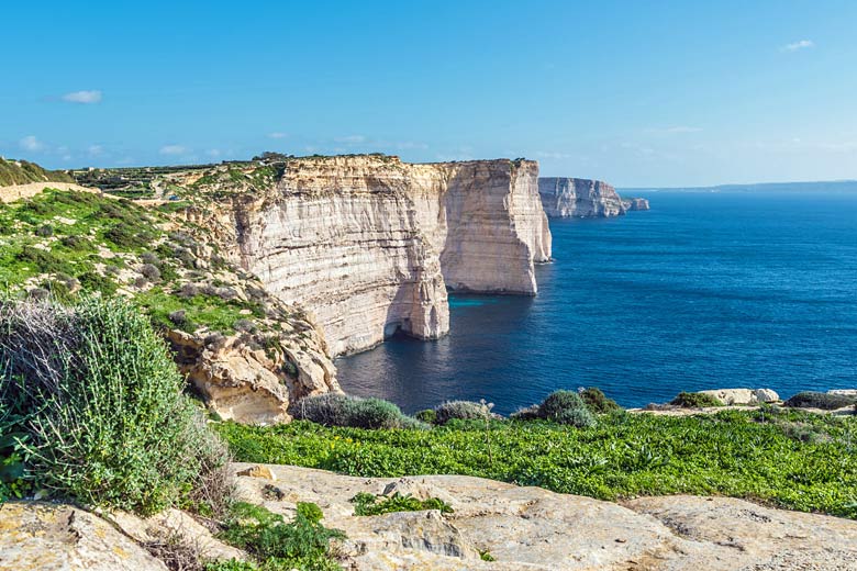 Cliffs on the south coast of Gozo