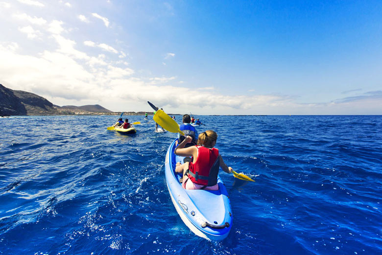 Sea kayaking off the coast of Tenerife