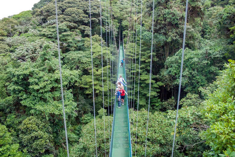 Taking in the view from the swaying hanging bridges © Costa Rica Sky Adventures