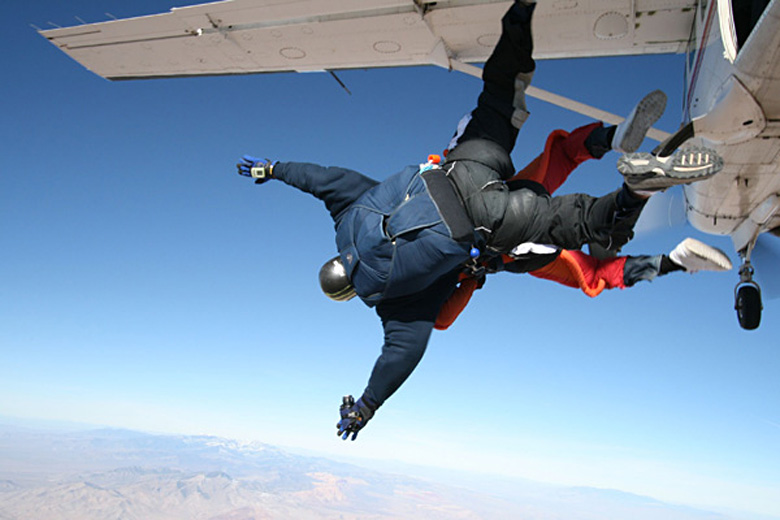Jumping out in tandem at 15,000 feet