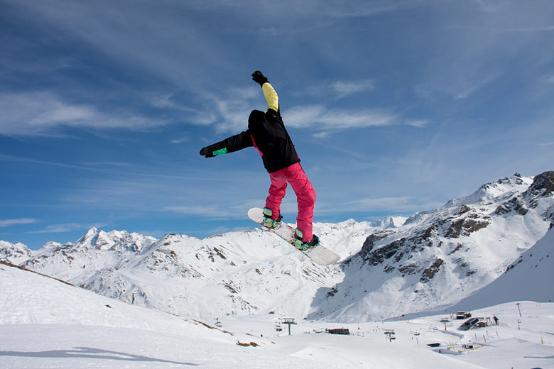 Snowboarding at Tignes, France