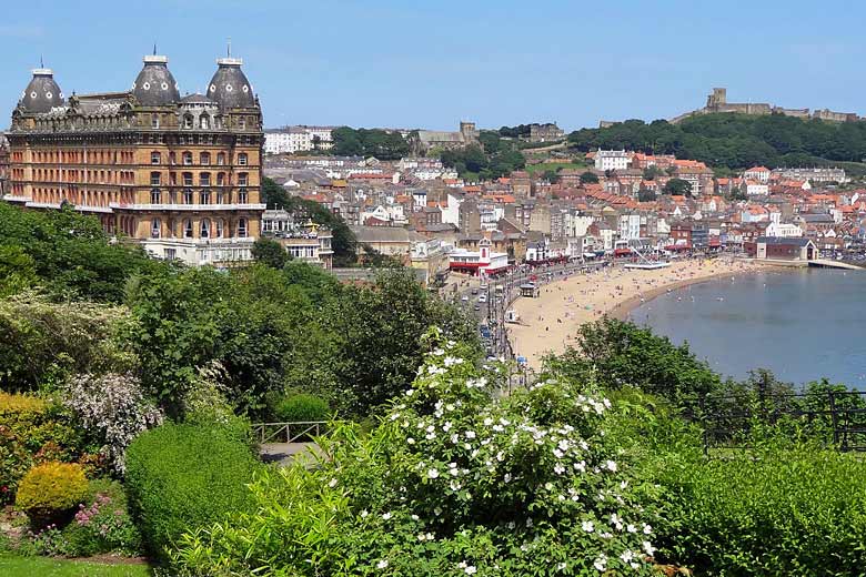 South Beach, Scarborough with hilltop castle beyond