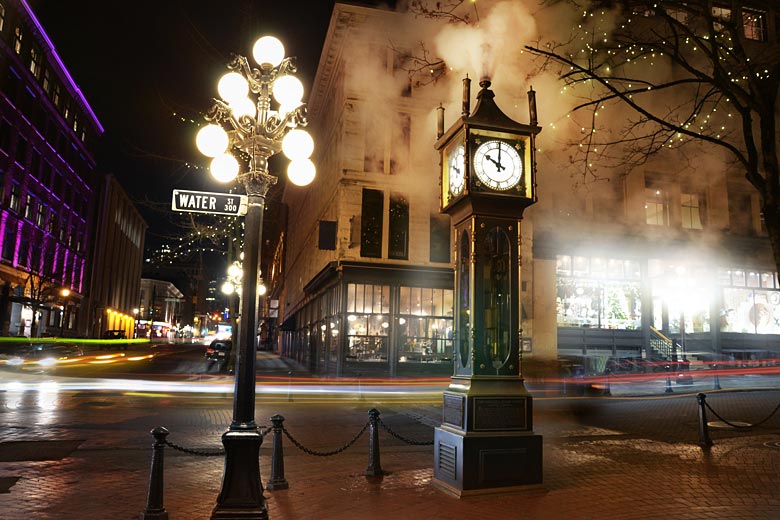 The steam powered clock in Gastown, Vancouver, British Columbia