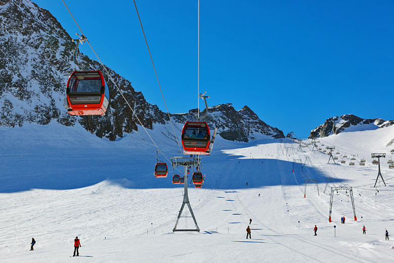 Skiing the Stubai Glacier near Innsbruck