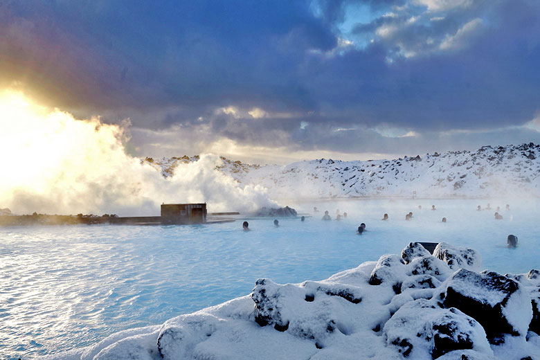 Swimming in the Blue Lagoon in mid winter, Iceland - photo courtesy of www.bluelagoon.com