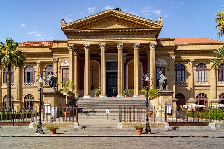 The classical facade of the Teatro Massimo