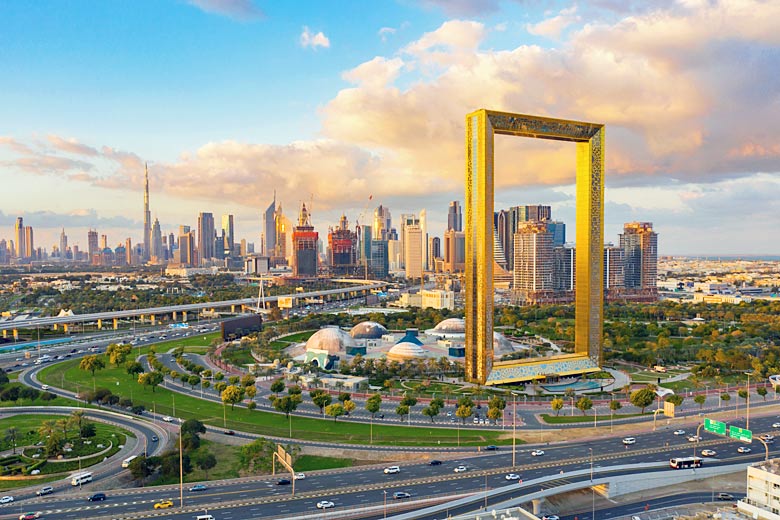 Take in the view 150 metres up the Dubai Frame Take in the view 150 metres up the Dubai Frame