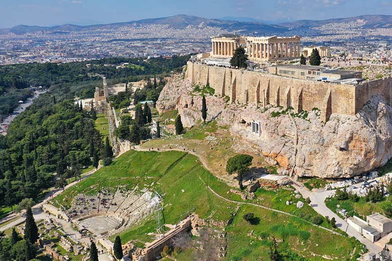 Take in the Theatre of Dionysus on your way up to the Acropolis © aerial-drone - Adobe Stock Image