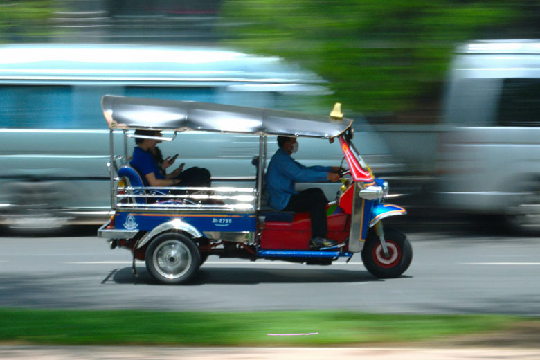 Whizzing through the Thai capital by tuk tuk