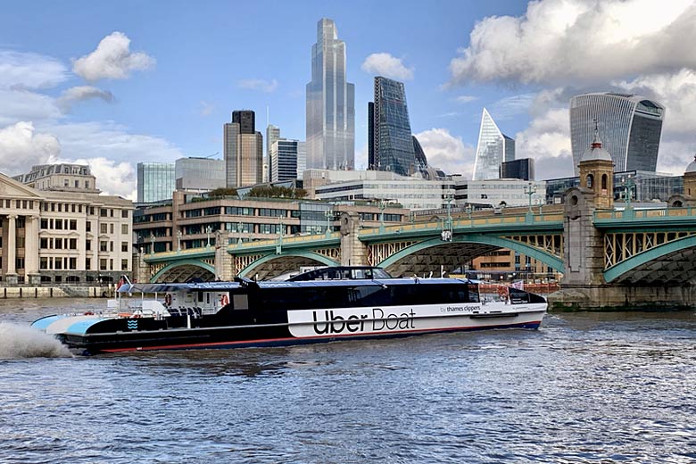 Fly through London on an Uber Boat