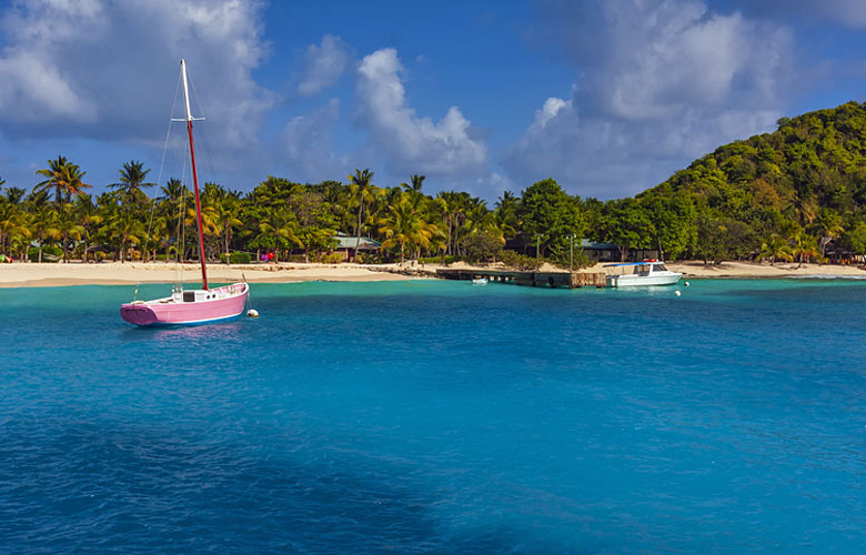 The inviting waters off Palm Island