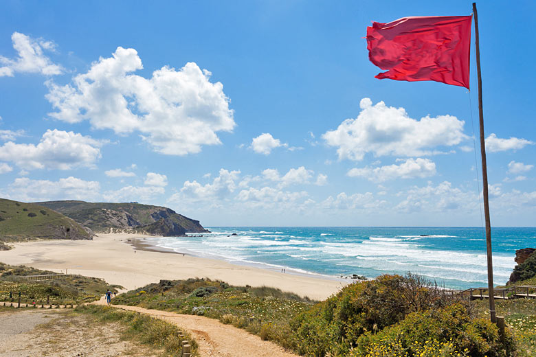 West-facing windy beach in the Algarve