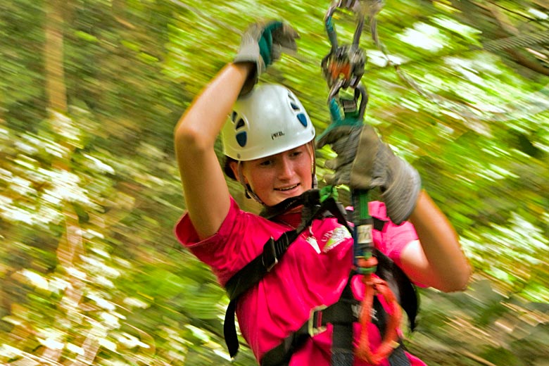 Ziplining through the rainforest canopy in St Lucia - photo courtesy of www.rainforestadventure.com