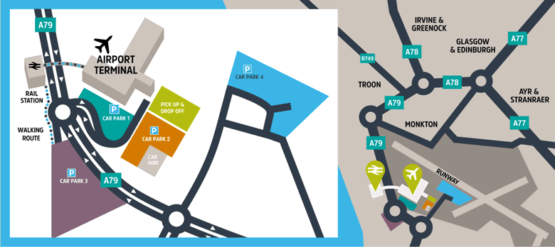 Prestwick Airport parking map © Glasgow Prestwick Airport Ltd