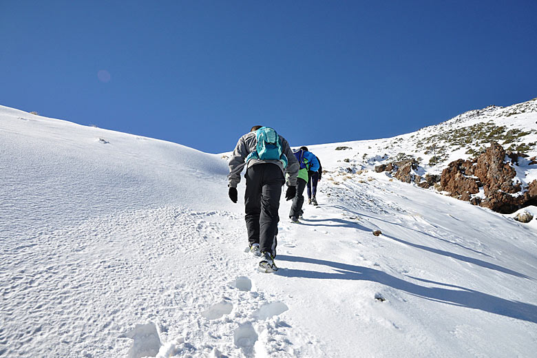 The weather in February is likely to bring snow to the summit of Mt Teide, Tenerife