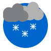 Cloudy with sleet or snow (20-30 mm of rainfall expected)